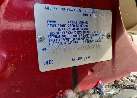 1999 Subaru Forester L z USA, uszkodzony, nr VIN JF1SF6353XH732898